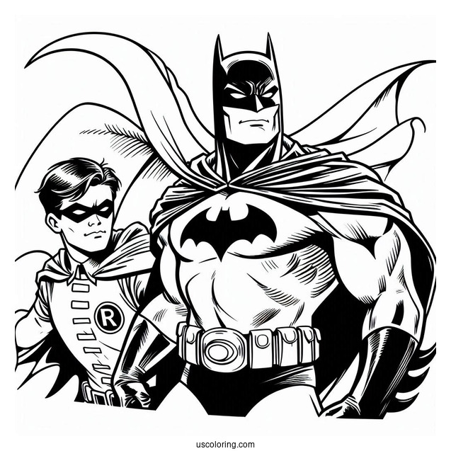 Batman And Robin Coloring Sheet