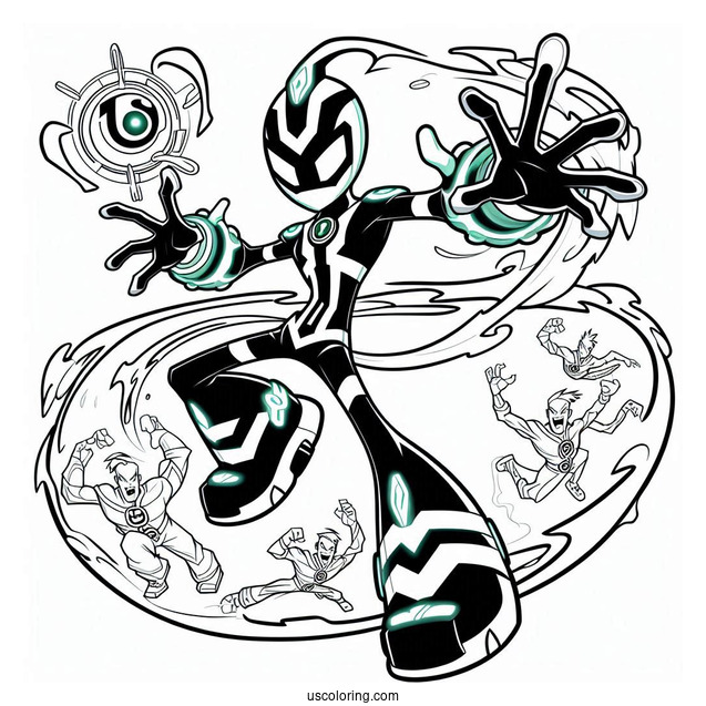 Ben 10 Coloring Page Of Ultimate Echo Echo Alien Form