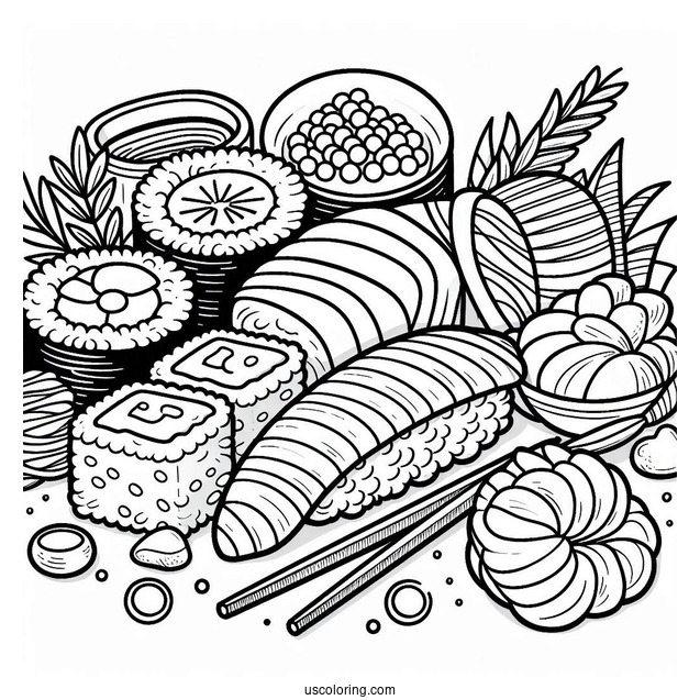 Coloring Page Of Sushi
