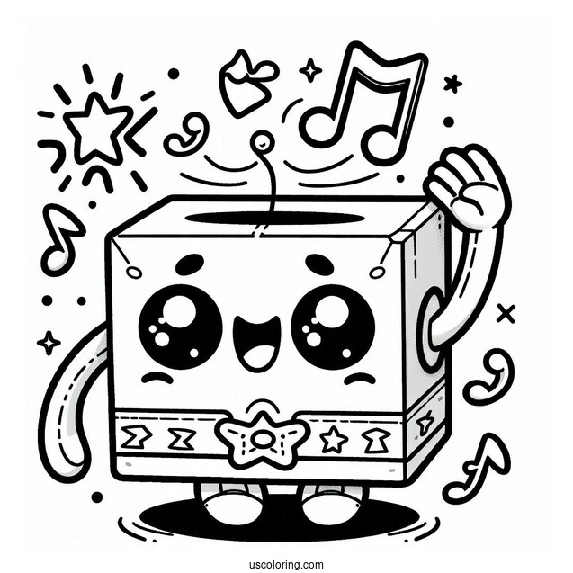 Kawaii Wubbox Waving My Singing Monsters Coloring Page
