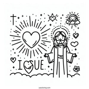 I Love Jesus Coloring Page For Sunday School