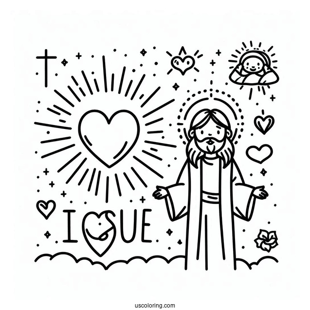 I Love Jesus Coloring Page For Sunday School