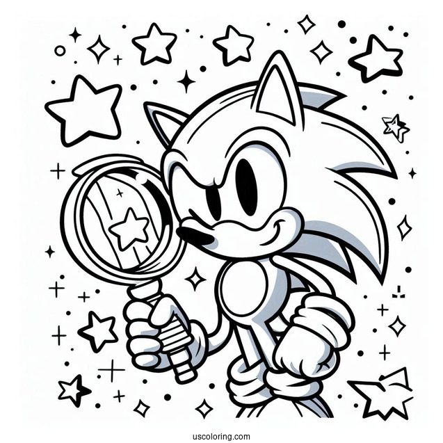 Sonic Pointing Finder With Stars To Color
