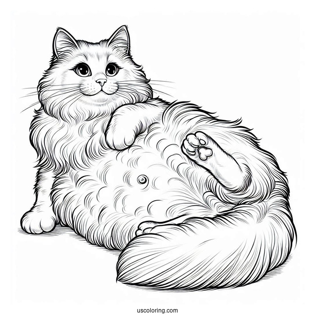 Adult Cat Exposing Belly