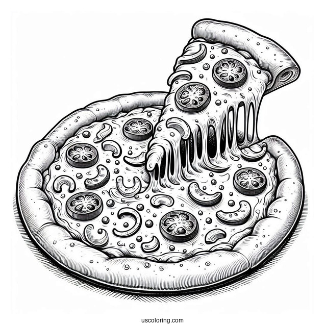 Slice Of Pepperoni Pizza With Melting Cheese