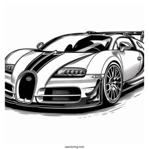 Detailed Bugatti Coloring Page Veyron GTR Racing