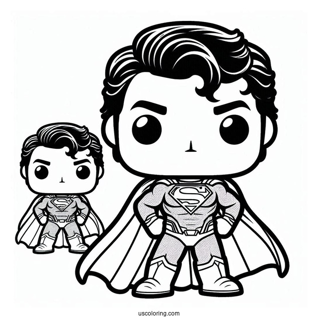 Cute Funko Pop Superman Coloring For Kids