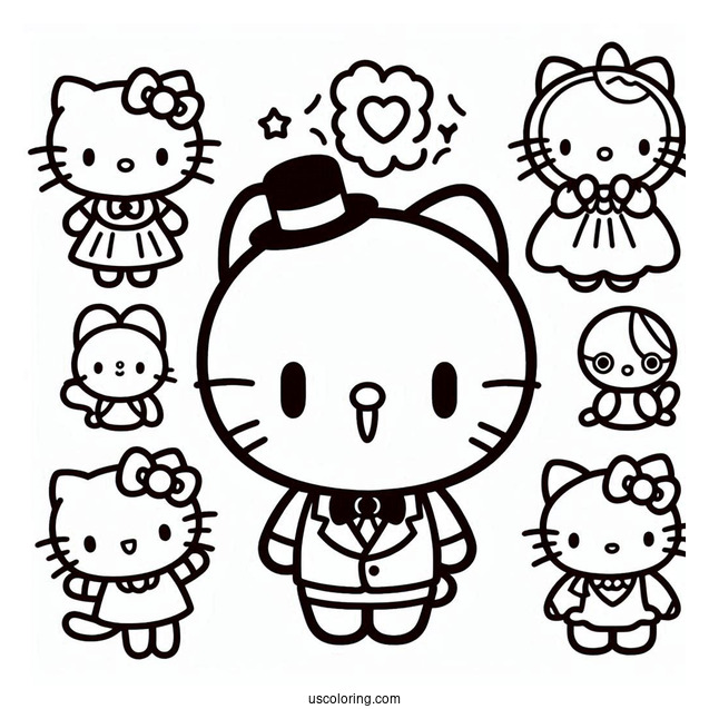 Purin, Hello Kitty, Kuromi, Badte Maru, Tuxedo Sam, And Minna No Tabo