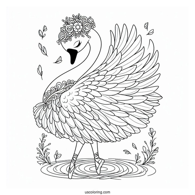 Swan Lake Ballerinas Coloring Page