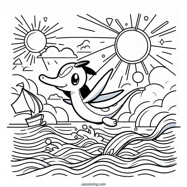 Milotic Traveling By Sea To Color