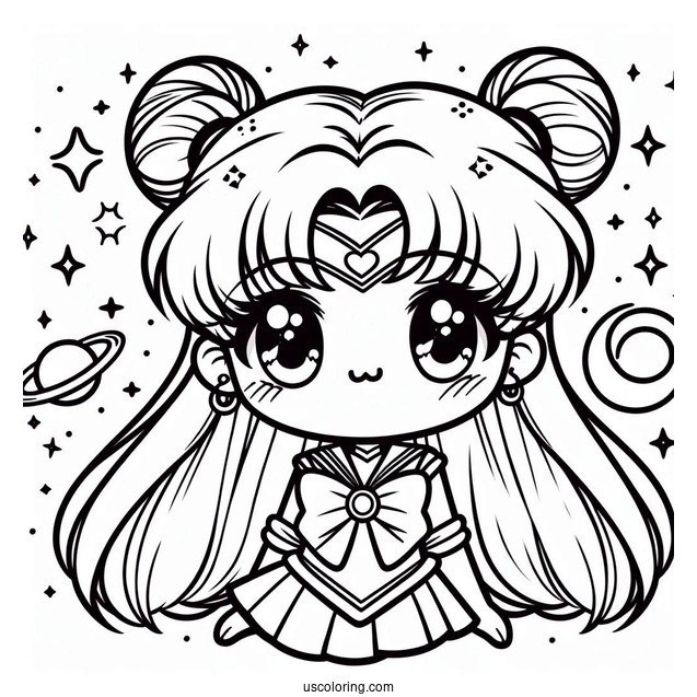 Coloring Sheet Of Kawaii Sailor Mercury