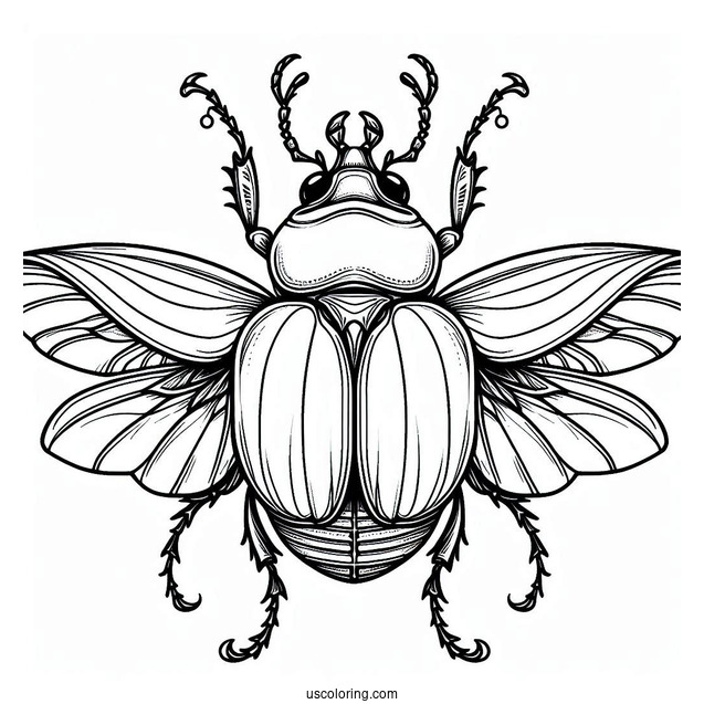Atlas Beetle Coloring Page Outline For Kids
