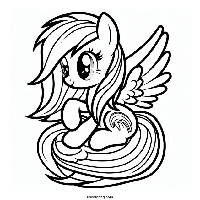 Simple Rainbow Dash Coloring Page For Kids