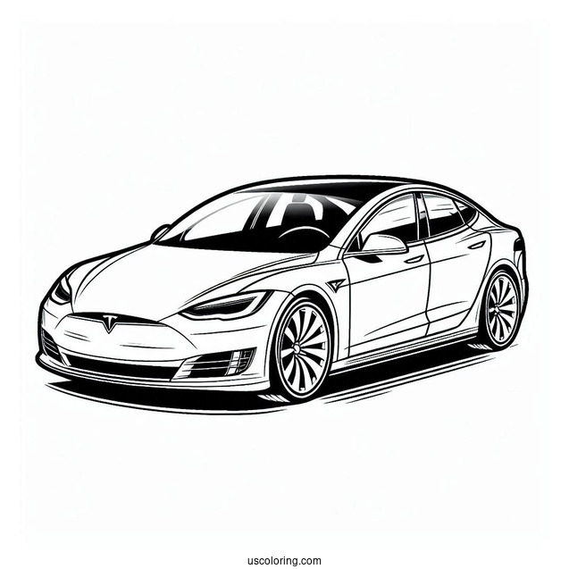 Tesla Model S Coloring Page