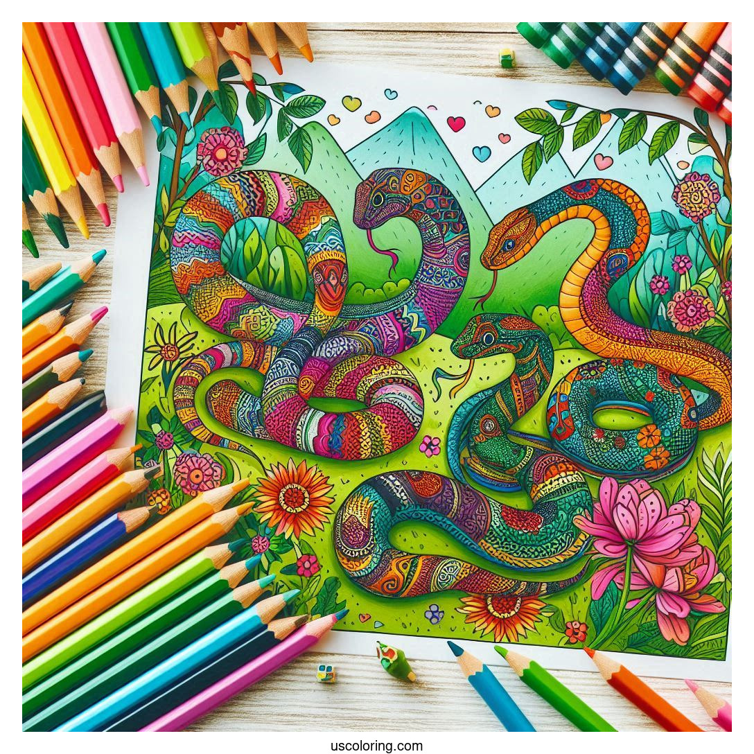 snake coloring pages featured image