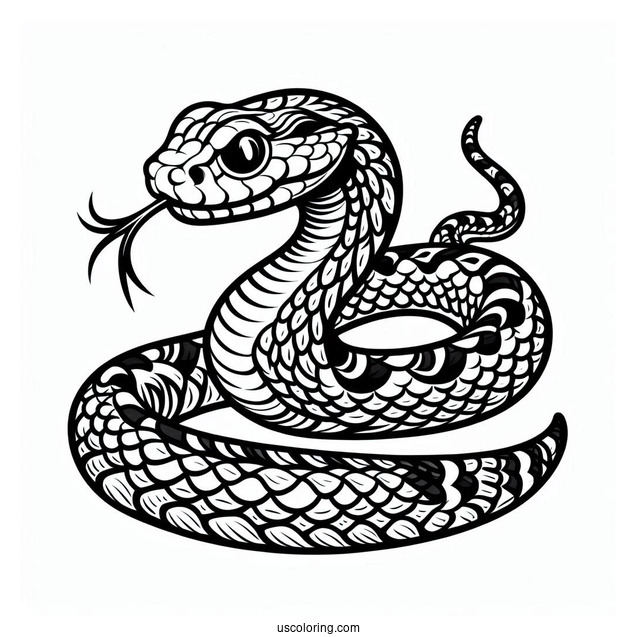 Deadly Rattlesnake To Color In