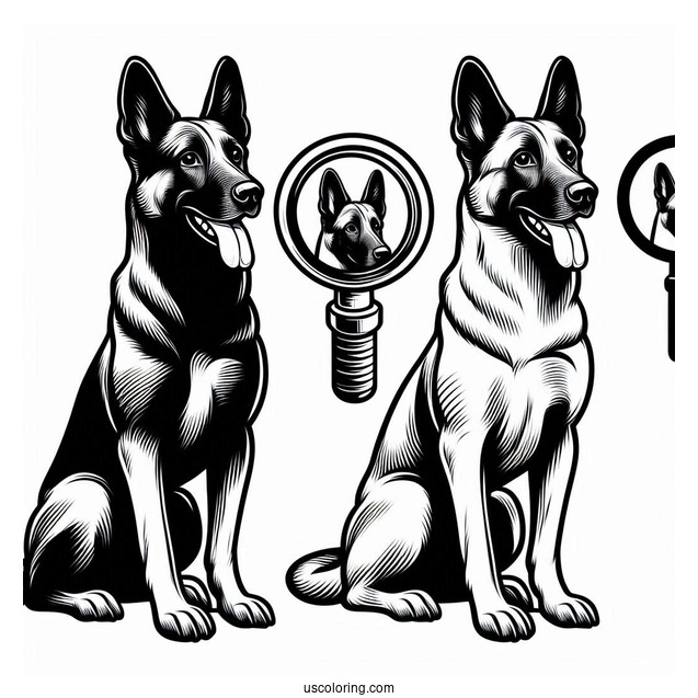 Belgian Malinois Search Dog To Color