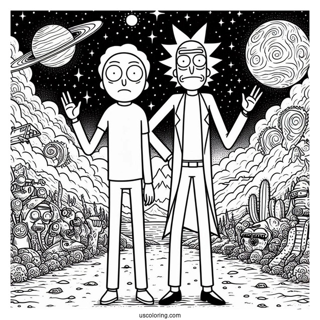 Detailed Rick And Morty Art To Color