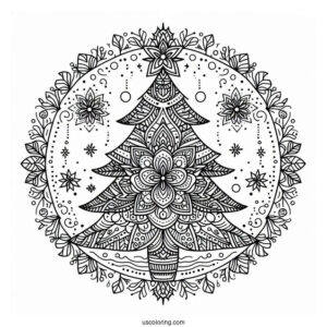 Relaxing Christmas Tree Mandala