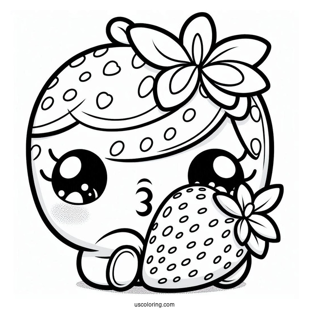 Detailed Coloring Page Of Strawberry Kiss Shopkins