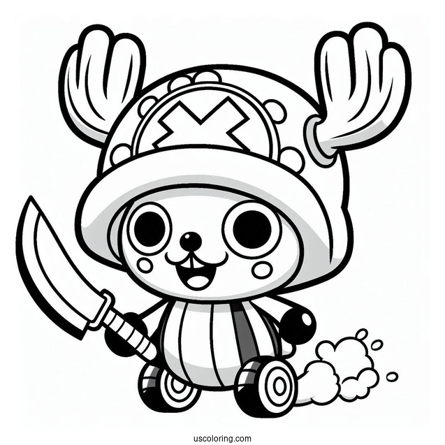 One Piece Coloring Page Of Tony Tony Chopper For Preschoolers