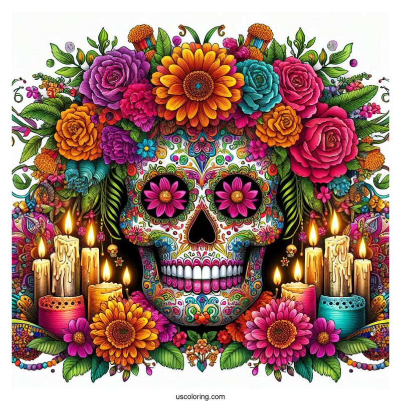 sugar skulls coloring pages featured image