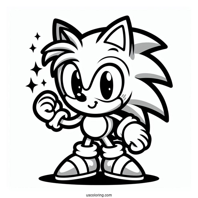 Cute Kawaii Sonic Coloring Page