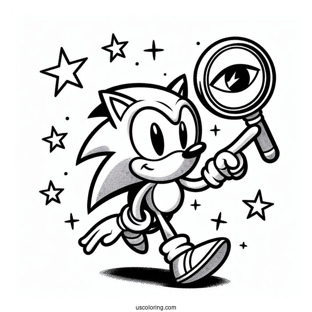 Sonic Pointing Finder With Stars To Color