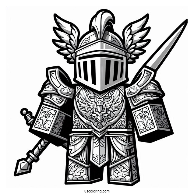Roblox Knight Skin Coloring Page