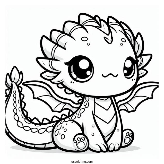 Kawaii Dragon To Color