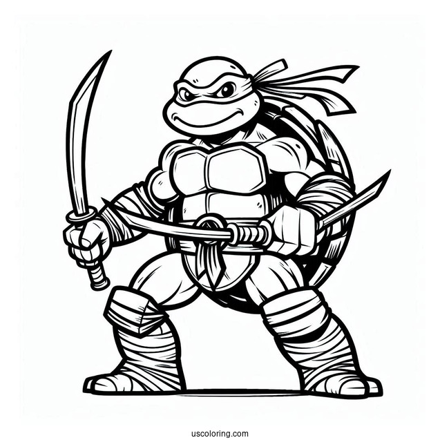 Cartoon Teenage Mutant Ninja Turtles Coloring Page
