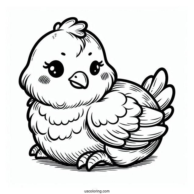 Plump Baby Chicken Coloring Page