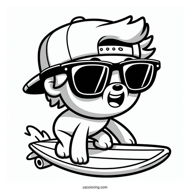 Subway Surfers Coloring Page Jake In Sunglasses For Kids