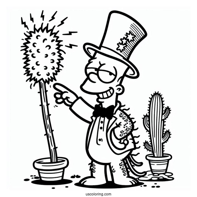 Itchy And Scratchy Cartoon Coloring Sheet