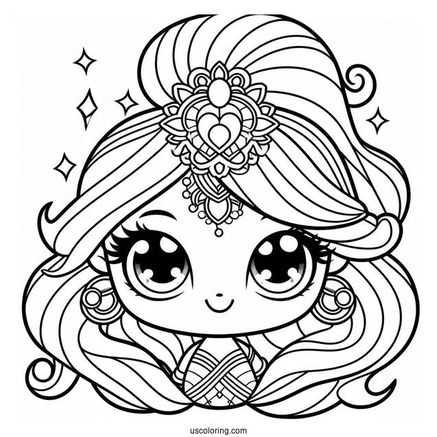 Shimmer And Shine Coloring Page Of Kawaii Tala For Kids