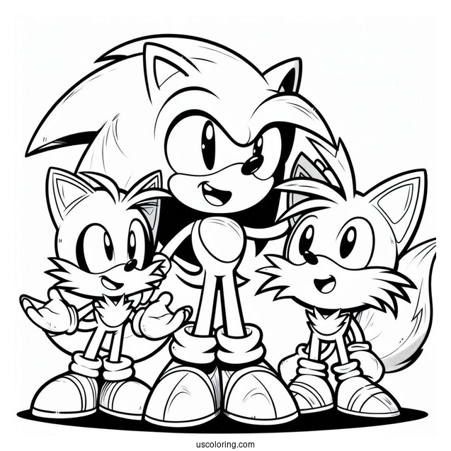 Sonic, Knuckles, And Tails Coloring Page