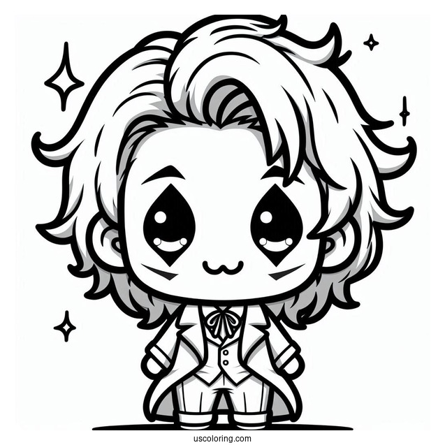 Kawaii Chibi Joker Coloring Sheet For Kids