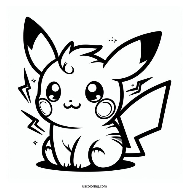 Cool Raichu Coloring Page With Lightning Cheeks