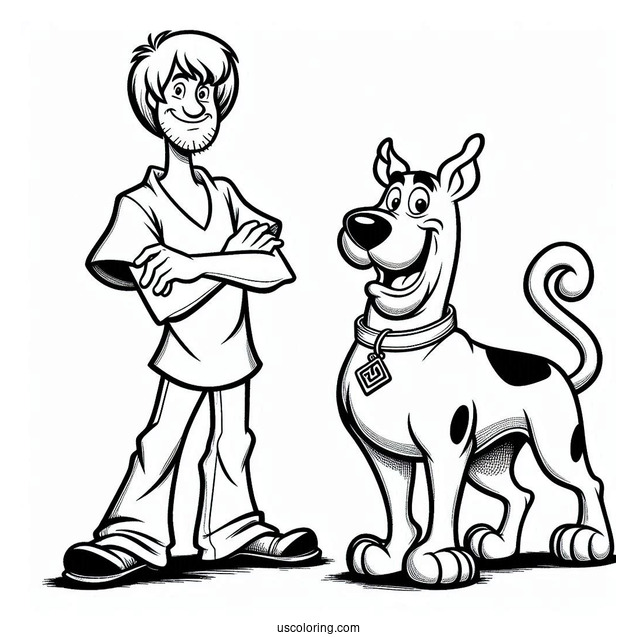 Scooby And Shaggy With Scooby Snax To Color