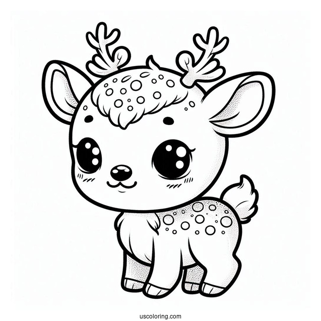 Cute Baby Reindeer To Color For Kids
