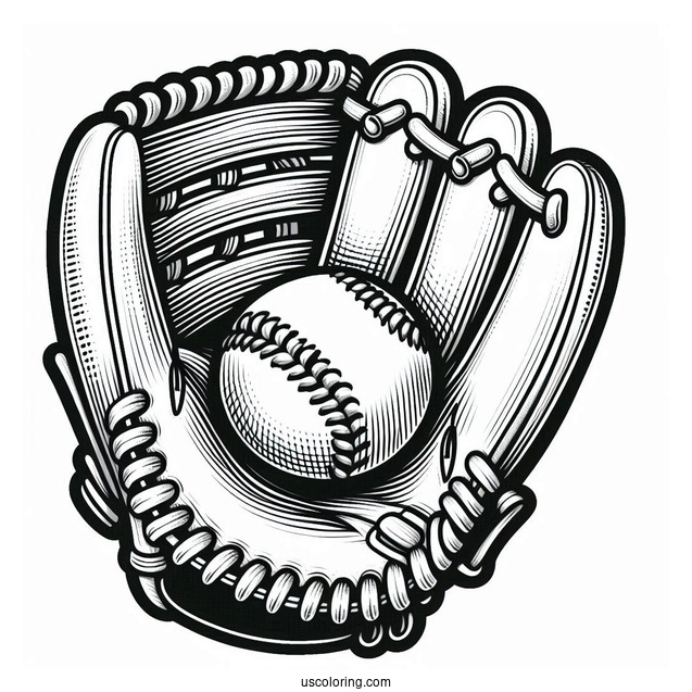 Easy To Color Baseball Glove