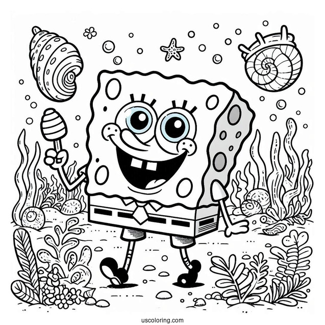 SpongeBob Coloring Page Of Barnacle Boy