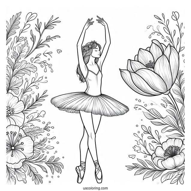 Ballerina Standing On Toes With Arms Above Head