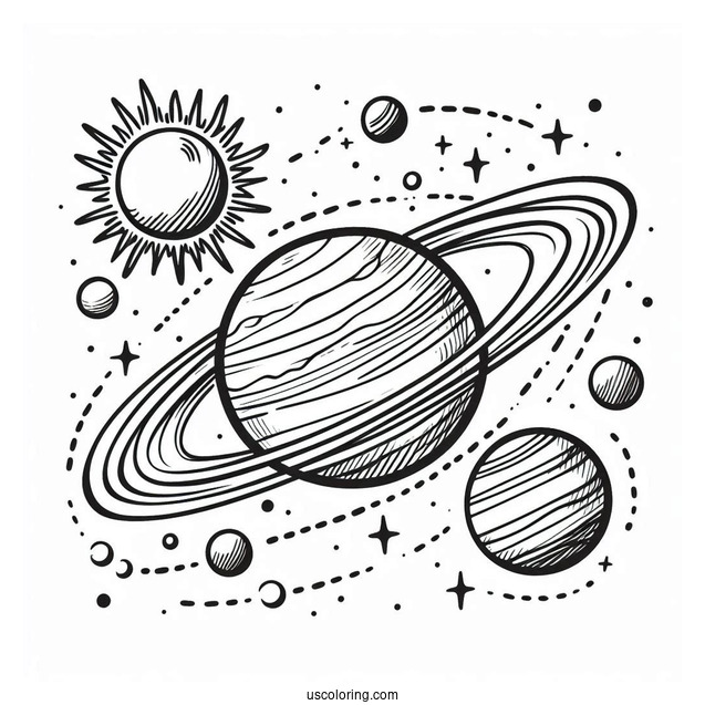 Planets In The Solar System Flash Cards To Color