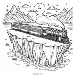 Polar Express Coloring Page Of On An Iceberg