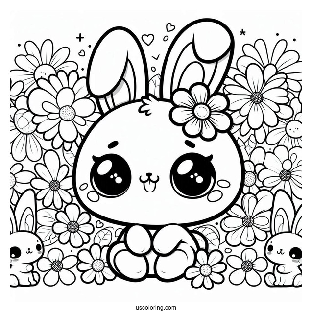 Sunny Bunnies Coloring Page Of Kawaii Iris For Preschoolers