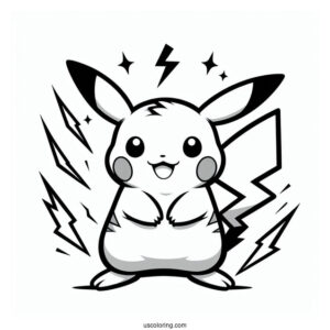 Thunderbolt Raichu Coloring Page Pokemon Card