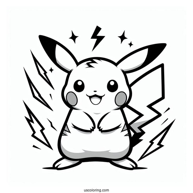 Thunderbolt Raichu Coloring Page Pokemon Card
