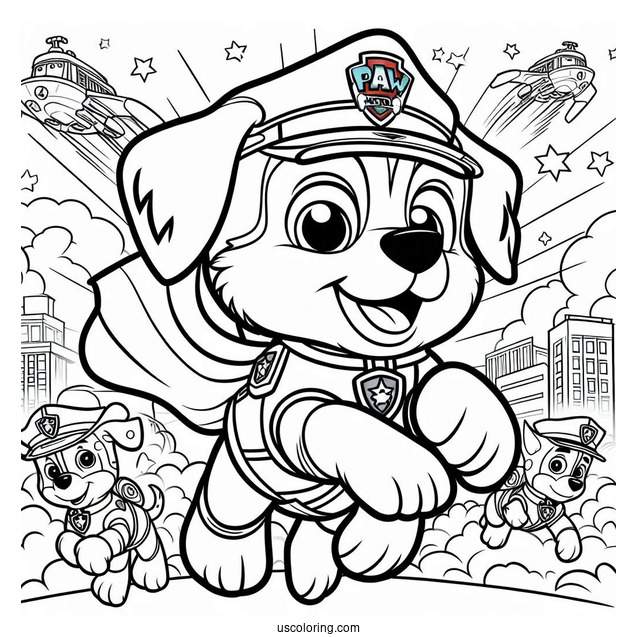 Mighty Pups Super Paws Coloring Sheet