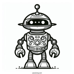 Evil Alien Robot Coloring Sheet